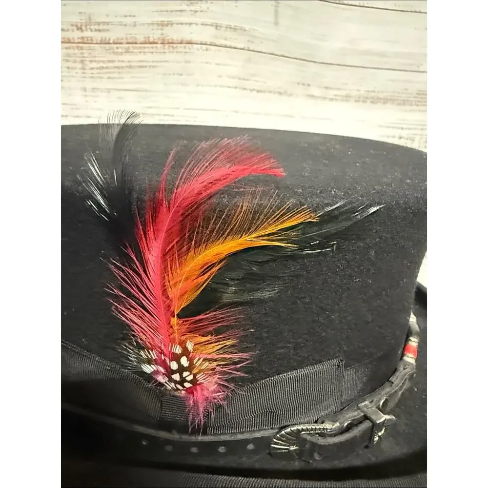 Jaxon Hats Deadman Hat with Beaded Buffalo Nickel Band Black Small